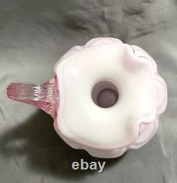 Fenton Pink Rose Cased Glass Pitcher Drape Pattern