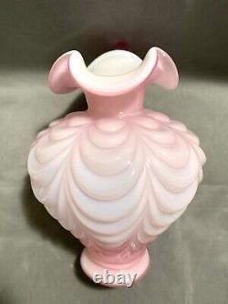 Fenton Pink Rose Cased Glass Pitcher Drape Pattern