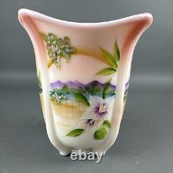 Fenton Rosalene Pink Art Glass Vase American Gallery Series Artist Signed