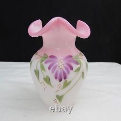 Fenton Rosalene Trailing Floral Hand Painted Vase Special Order LE 2002 C485