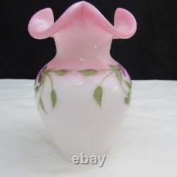 Fenton Rosalene Trailing Floral Hand Painted Vase Special Order LE 2002 C485