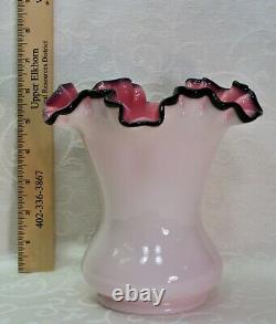 Fenton, Vase, Black Rose Glass