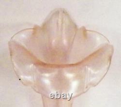 Fenton Velva Rose Epergne Horn Art Glass Pink Iridescent 9 in #1