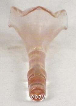 Fenton Velva Rose Epergne Horn Art Glass Pink Iridescent 9 in #1