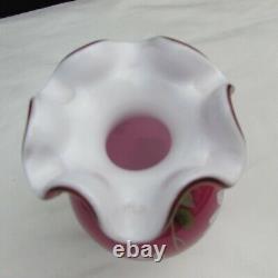 Fenton Wild Rose Floral Vine Hand Painted Vase Special Order LE 2005 C2445