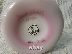 Fenton for QVC 1991 Rosalene Hand Painted Roses Jack in the Pulpit Tulip Vase