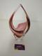 Flavio Poli Murano Sommerso Art Glass Vase Pink Amber Italian Vintage 1970s