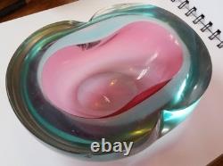 Flavio Poli Murano Sommerso art glass Mid-century modern dish Italian 1960s
