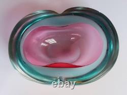 Flavio Poli Murano Sommerso art glass Mid-century modern dish Italian 1960s