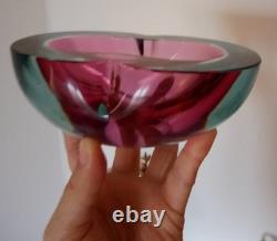 Flavio Poli Murano Sommerso art glass Mid-century modern dish Italian 1960s