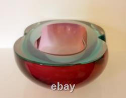 Flavio Poli Murano Sommerso art glass Mid-century modern dish Italian 1960s