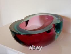 Flavio Poli Murano Sommerso art glass Mid-century modern dish Italian 1960s