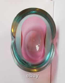 Flavio Poli Murano Sommerso art glass Mid-century modern dish Italian 1960s