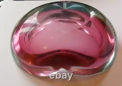 Flavio Poli Murano Sommerso art glass Mid-century modern dish Italian 1960s