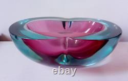 Flavio Poli Murano Sommerso art glass Mid-century modern dish Italian 1960s