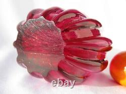 Flavio Poli Seguso Vetri Darte Model No 12024 Pink Lilac Ribbed Glass Vase 1958