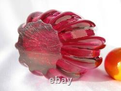 Flavio Poli Seguso Vetri Darte Model No 12024 Pink Lilac Ribbed Glass Vase 1958
