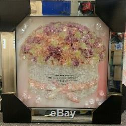 Flower Bouquet Roses Pink Diamond Crystal Liquid Art Mirror Frame Picture Wall