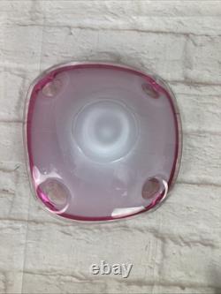 Flygsfors Coquille Glass Bowl Pink Paul Keldev Signed 1963