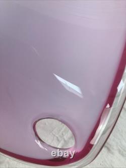 Flygsfors Coquille Glass Bowl Pink Paul Keldev Signed 1963