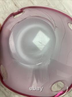 Flygsfors Coquille Glass Bowl Pink Paul Keldev Signed 1963