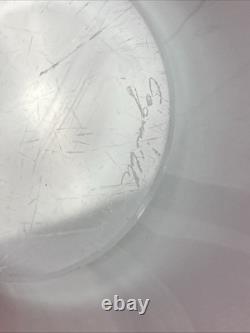 Flygsfors Coquille Glass Bowl Pink Paul Keldev Signed 1963