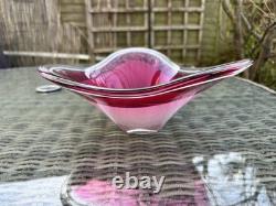 Flygsfors Paul Kedelv Coquille Signed Swedish Large Glass Bowl Centerpiece
