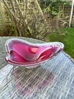 Flygsfors Paul Kedelv Coquille Signed Swedish Large Glass Bowl Centerpiece