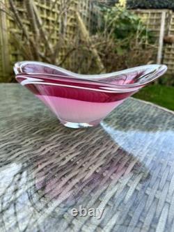 Flygsfors Paul Kedelv Coquille Signed Swedish Large Glass Bowl Centerpiece