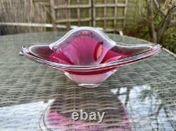 Flygsfors Paul Kedelv Coquille Signed Swedish Large Glass Bowl Centerpiece