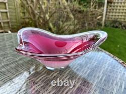 Flygsfors Paul Kedelv Coquille Signed Swedish Large Glass Bowl Centerpiece