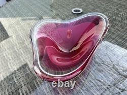 Flygsfors Paul Kedelv Coquille Signed Swedish Large Glass Bowl Centerpiece