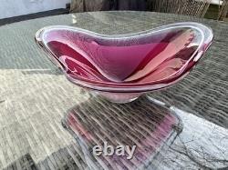Flygsfors Paul Kedelv Coquille Signed Swedish Large Glass Bowl Centerpiece