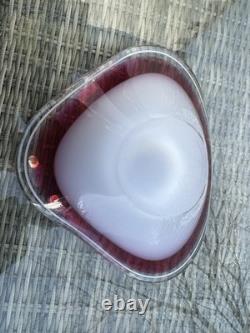 Flygsfors Paul Kedelv Coquille Signed Swedish Large Glass Bowl Centerpiece