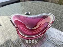 Flygsfors Paul Kedelv Coquille Signed Swedish Large Glass Bowl Centerpiece