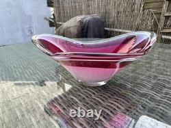 Flygsfors Paul Kedelv Coquille Signed Swedish Large Glass Bowl Centerpiece
