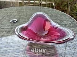Flygsfors Paul Kedelv Coquille Signed Swedish Large Glass Bowl Centerpiece