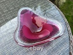 Flygsfors Paul Kedelv Coquille Signed Swedish Large Glass Bowl Centerpiece