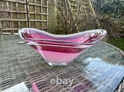 Flygsfors Paul Kedelv Coquille Signed Swedish Large Glass Bowl Centerpiece