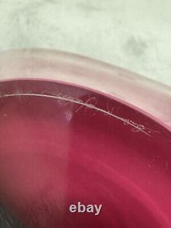 Flygsfors Paul Kedelv MCM 50s Art Glass Vase Coquille Pink Signed Sweden Bowl