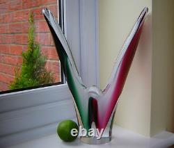 Flygsfors Vintage Art Glass Designed by Paul Kedelv Pink