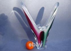 Flygsfors Vintage Art Glass Designed by Paul Kedelv Pink Signed