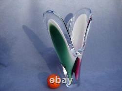 Flygsfors Vintage Art Glass Designed by Paul Kedelv Pink Signed