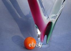 Flygsfors Vintage Art Glass Designed by Paul Kedelv Pink Signed