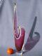 Flygsfors Vintage Art Glass Pink Vase Designed by Paul Kedelv Pink Signed 1960