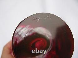Flygsfors Vintage Art Glass Pink Vase Designed by Paul Kedelv Pink Signed 1960
