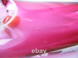 Flygsfors Vintage Art Glass Pink Vase Designed by Paul Kedelv Pink Signed 1960