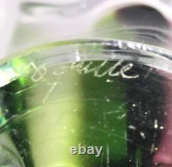 Flygsfors Vintage Art Glass Red and Green Vase by Paul Kedelv Signed 1963