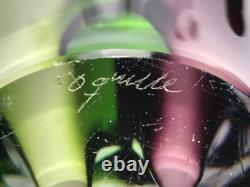 Flygsfors Vintage Art Glass Red and Green Vase by Paul Kedelv Signed 1963