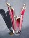 Flygsfors Vintage Art Glass Vase Designed by Paul Kedelv Pink Signed 1956